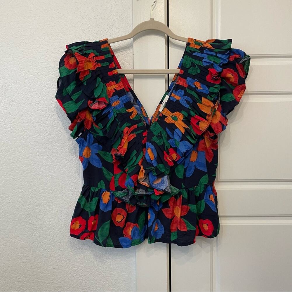 Entro Ruffled Floral Top - Picture 2 of 6